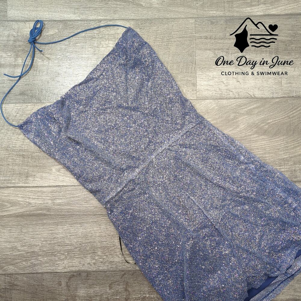 Hello Molly Spaghetti Strap Glitter Mini Dress Size S